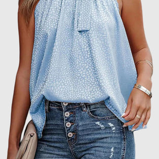 Chic Sleeveless Bow Tie Halter Top