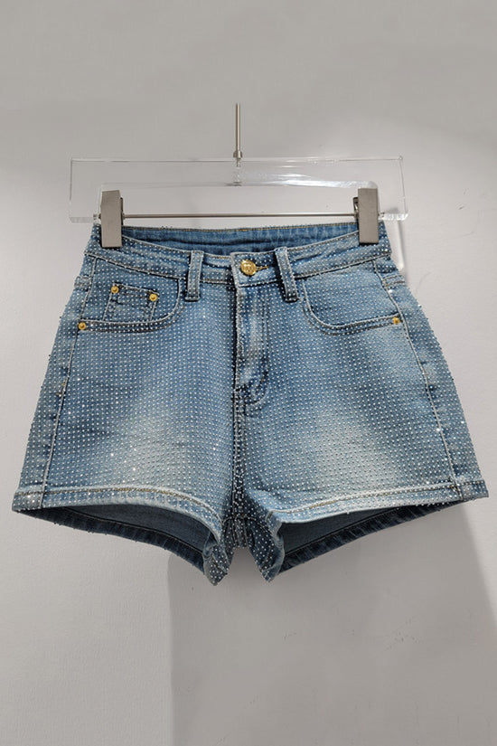 Studded Denim Shorts
