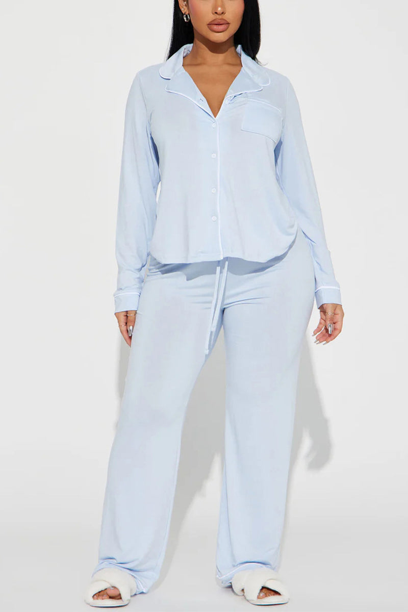 Relaxed Fit Long Sleeve Loungewear Set