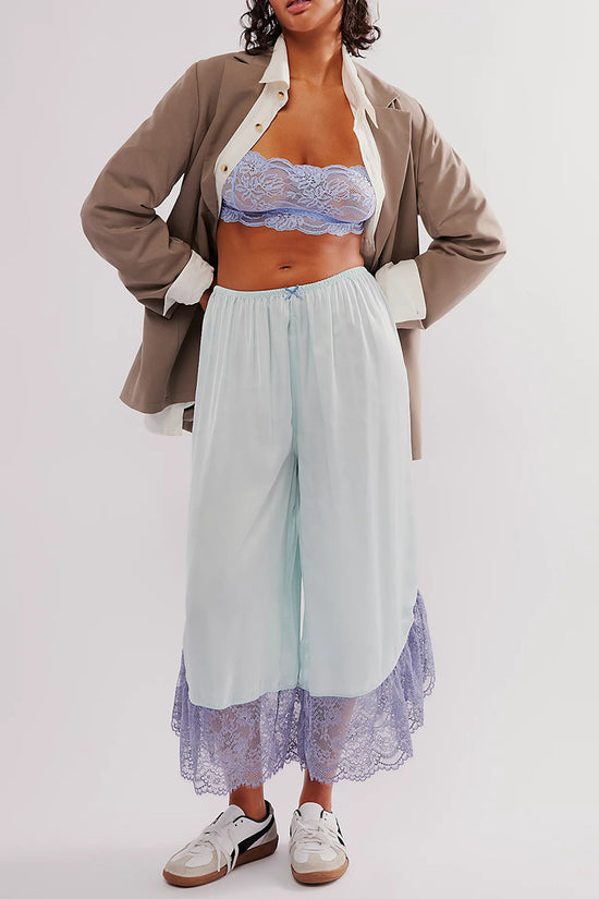 Elegant Lace Detail Casual Pants