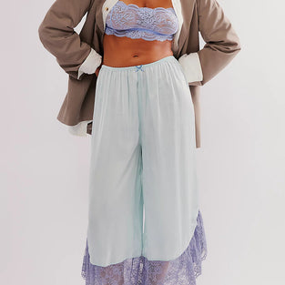 Elegant Lace Detail Casual Pants
