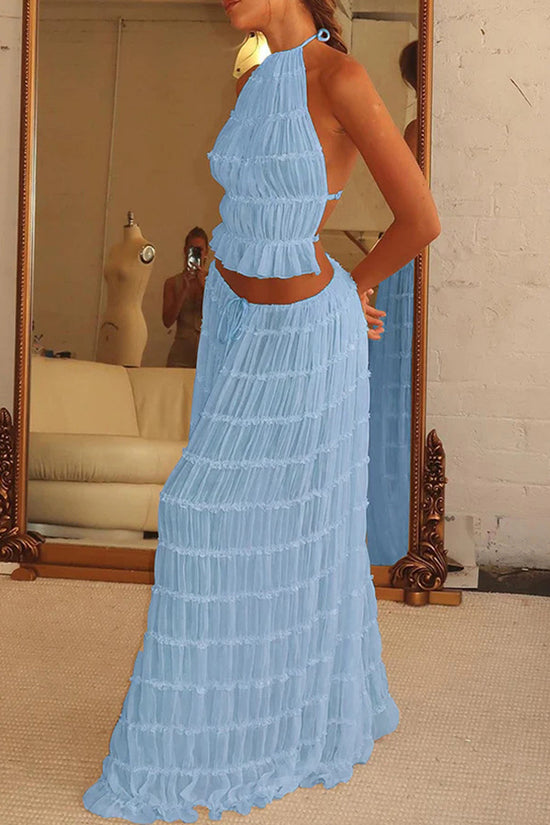 Elegant Halter Skirt Set