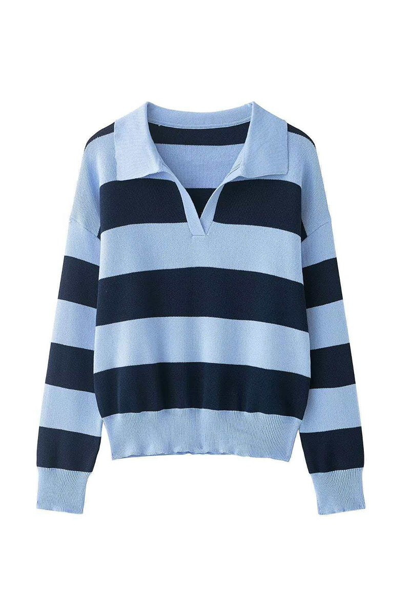 Striped V-Neck Sweater