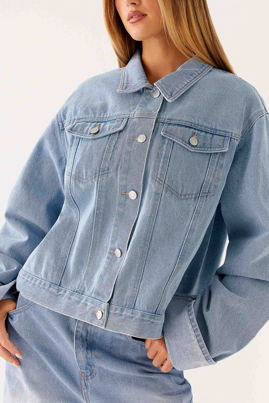 Classic Denim Jacket with Button-Down Front