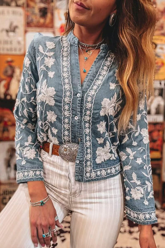 Floral Button-Up Blouse