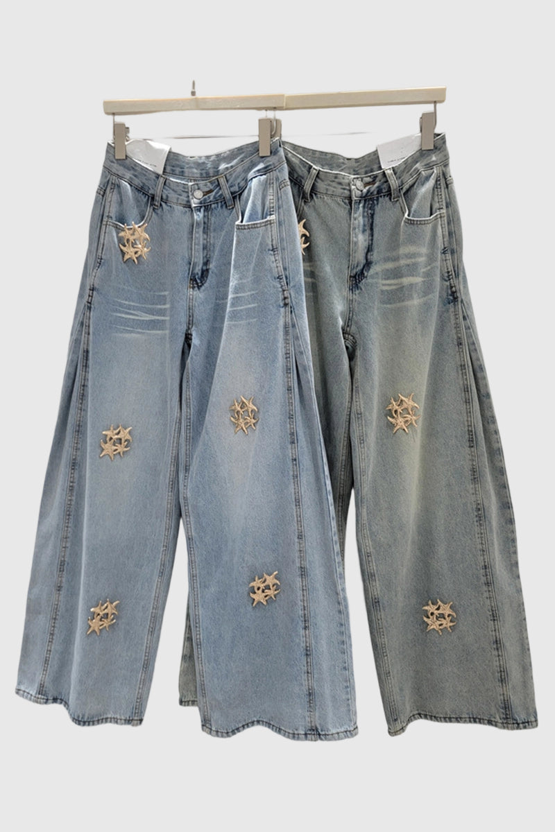 Embellished Wide Leg Jeans