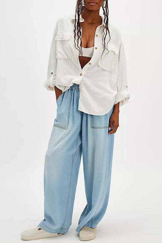 Chic Relaxed Fit Denim Trousers