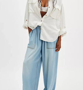 Chic Relaxed Fit Denim Trousers