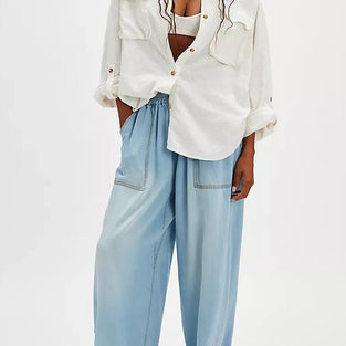 Chic Relaxed Fit Denim Trousers