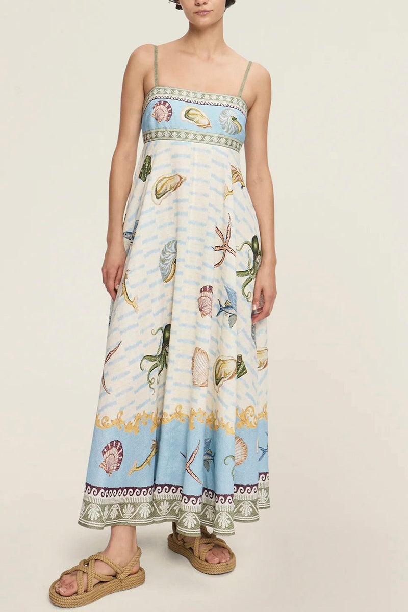 Colorful Pattern Sleeveless Maxi Dress