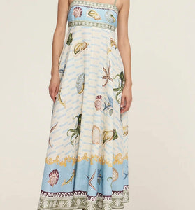 Colorful Pattern Sleeveless Maxi Dress