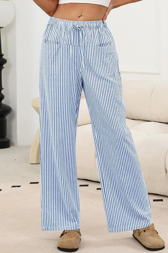 Checkered Wide-Leg Casual Pants