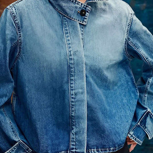 High Collar Denim Jacket