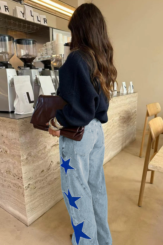 Star-Embellished Straight Jeans