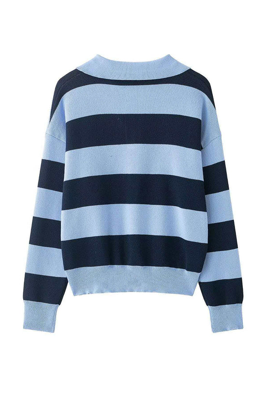 Striped V-Neck Sweater
