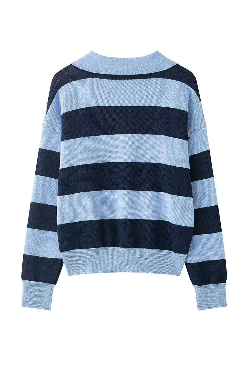 Striped V-Neck Sweater