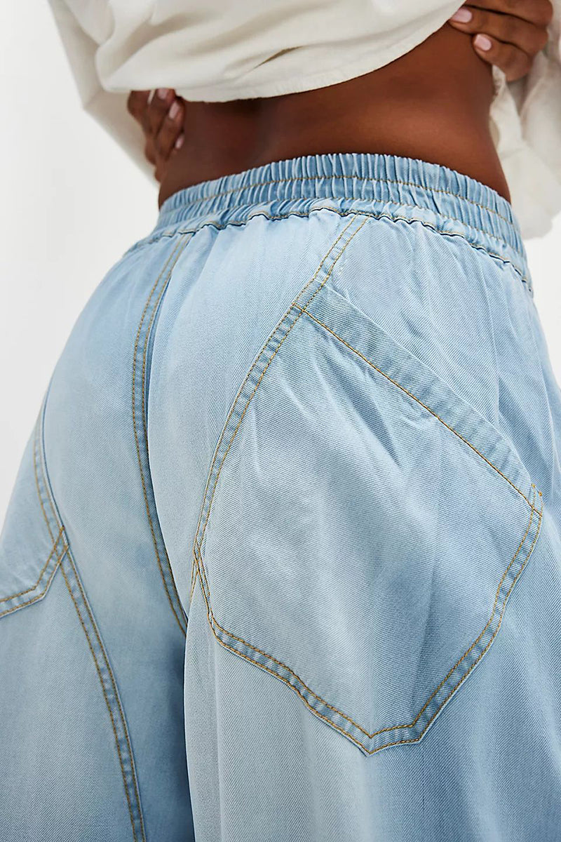 Chic Relaxed Fit Denim Trousers