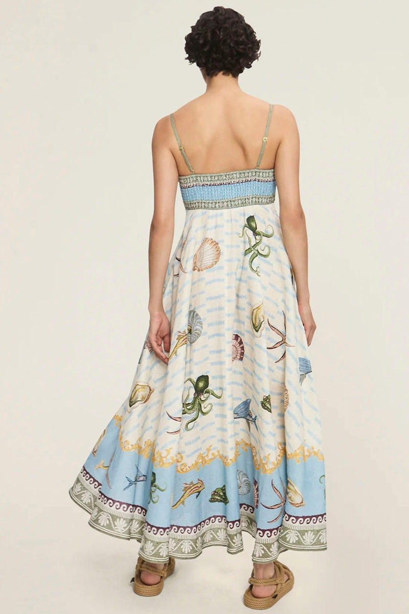 Colorful Pattern Sleeveless Maxi Dress