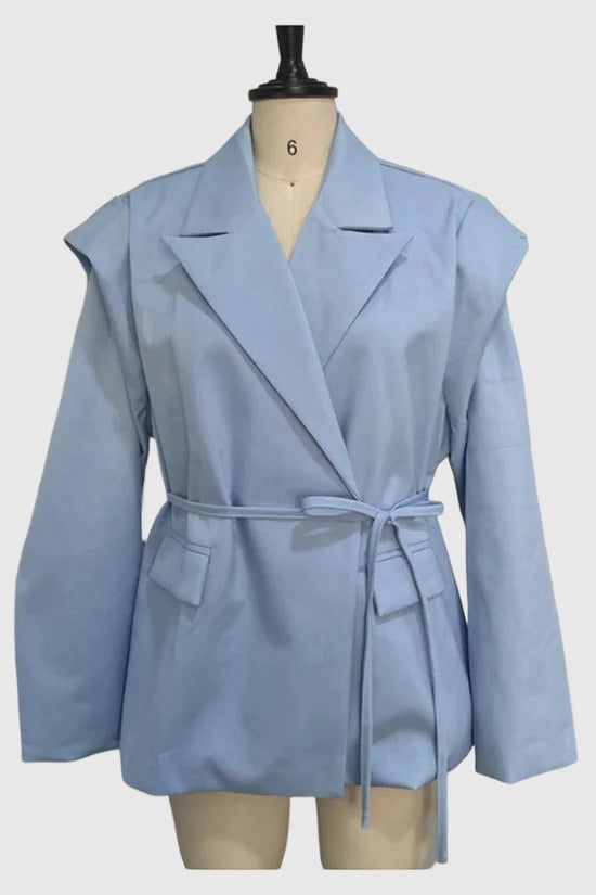 Elegant Belted Blazer Jacket