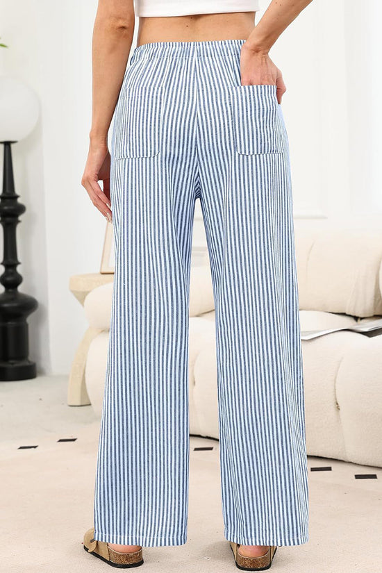 Checkered Wide-Leg Casual Pants