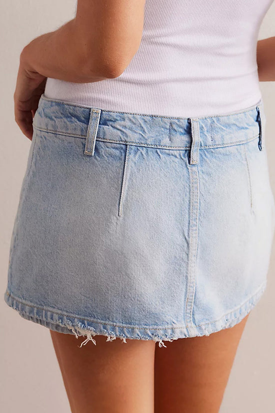Casual Denim Mini Skort