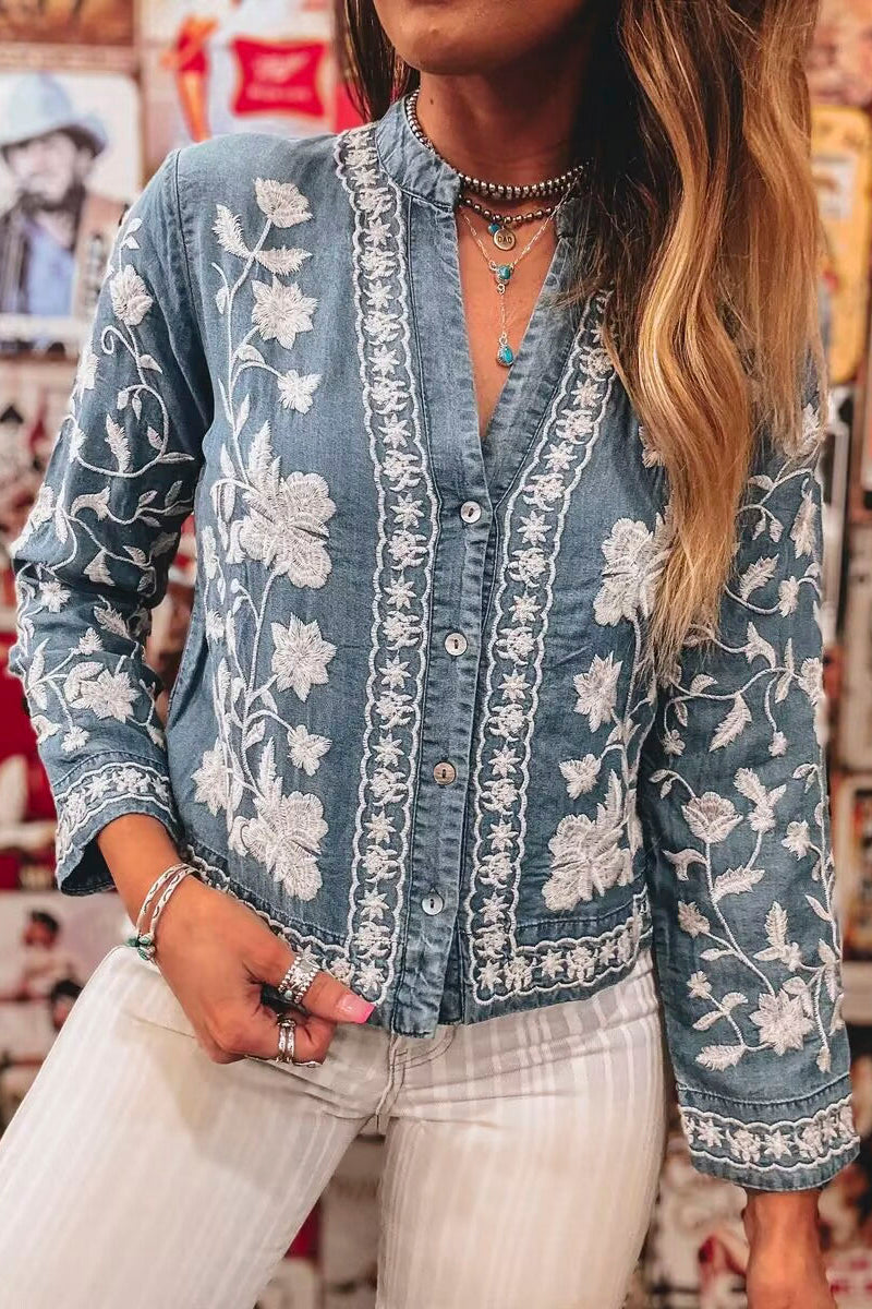 Floral Button-Up Blouse
