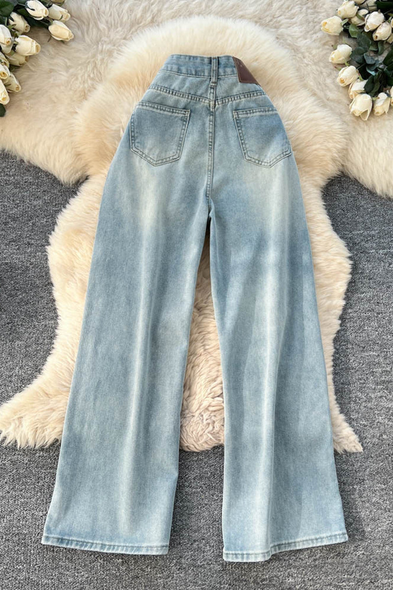 Floral Embellished Straight Jeans