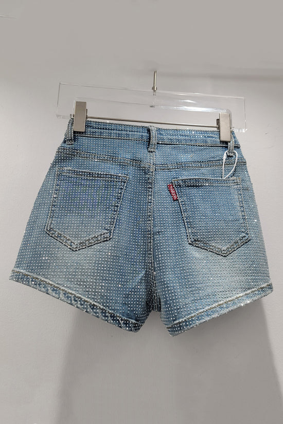Studded Denim Shorts