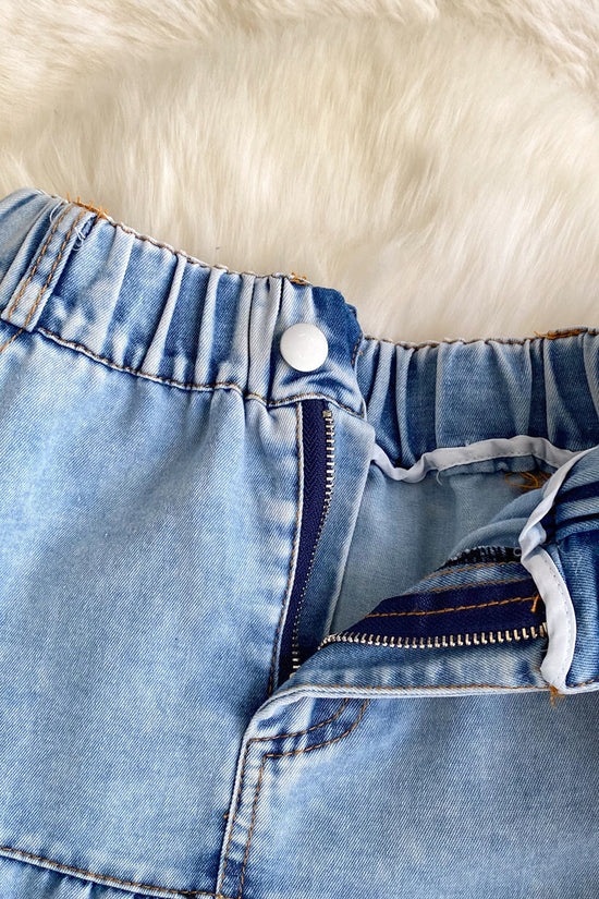 Tiered Denim Maxi Skirt