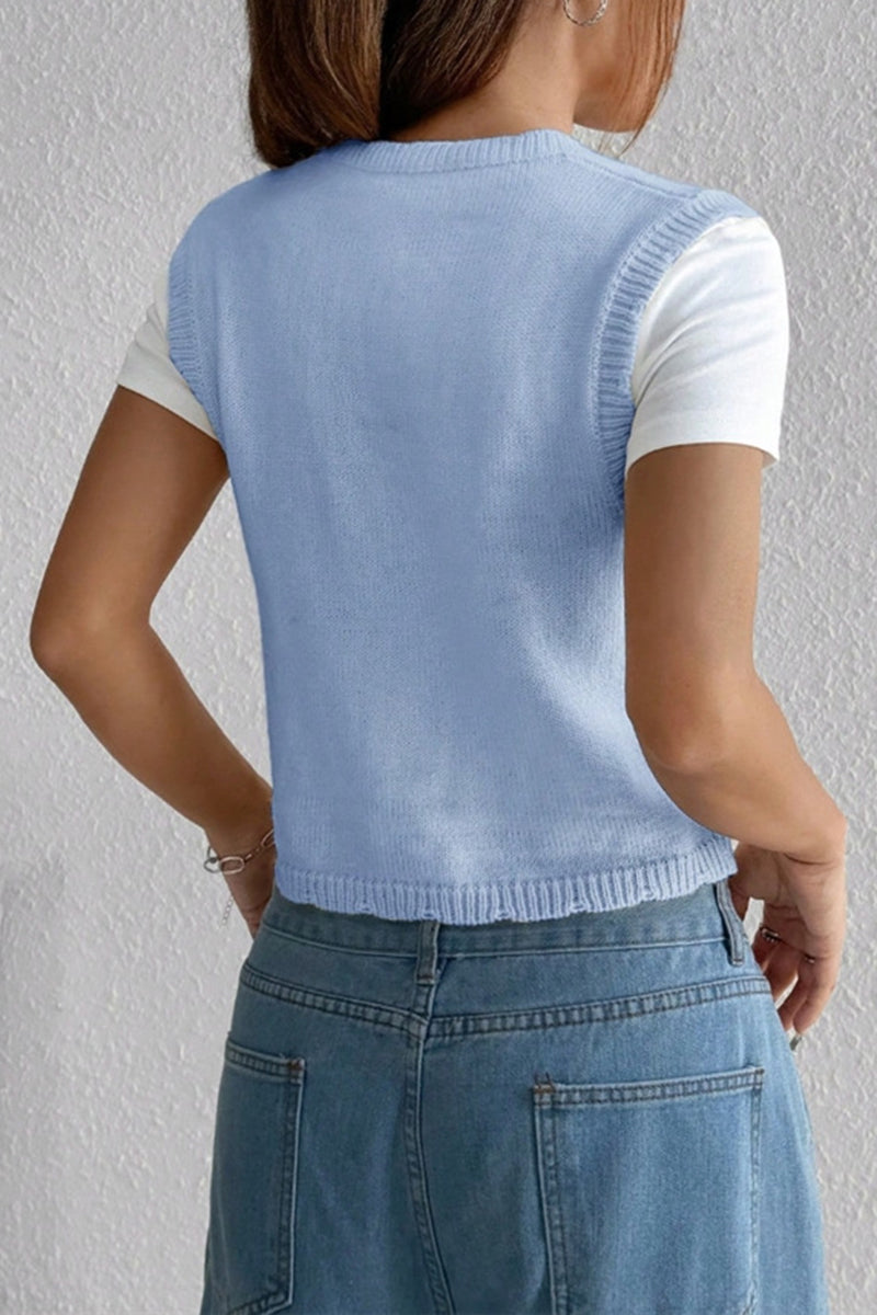 Floral Detail Sweater Vest