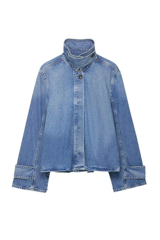 High Collar Denim Jacket