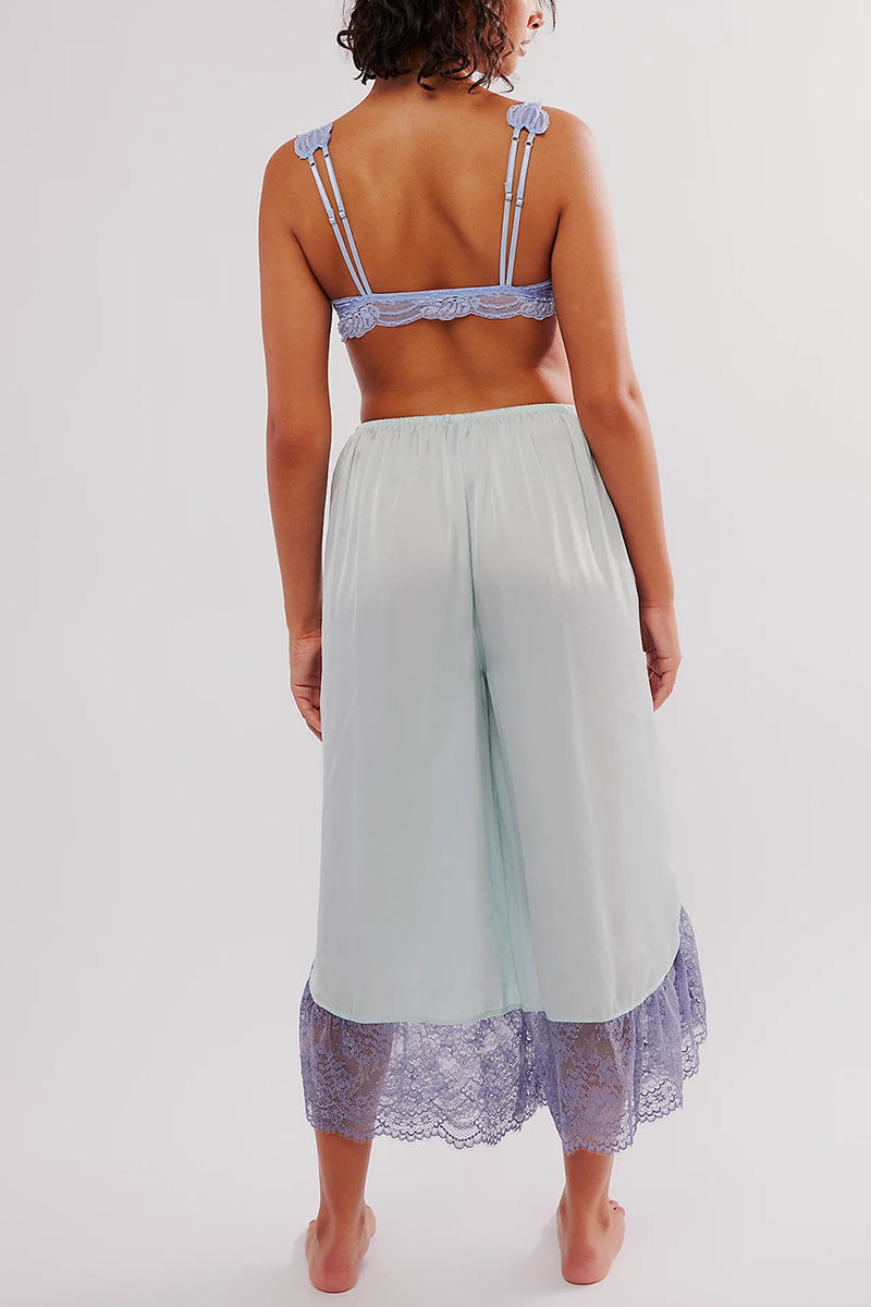 Elegant Lace Detail Casual Pants