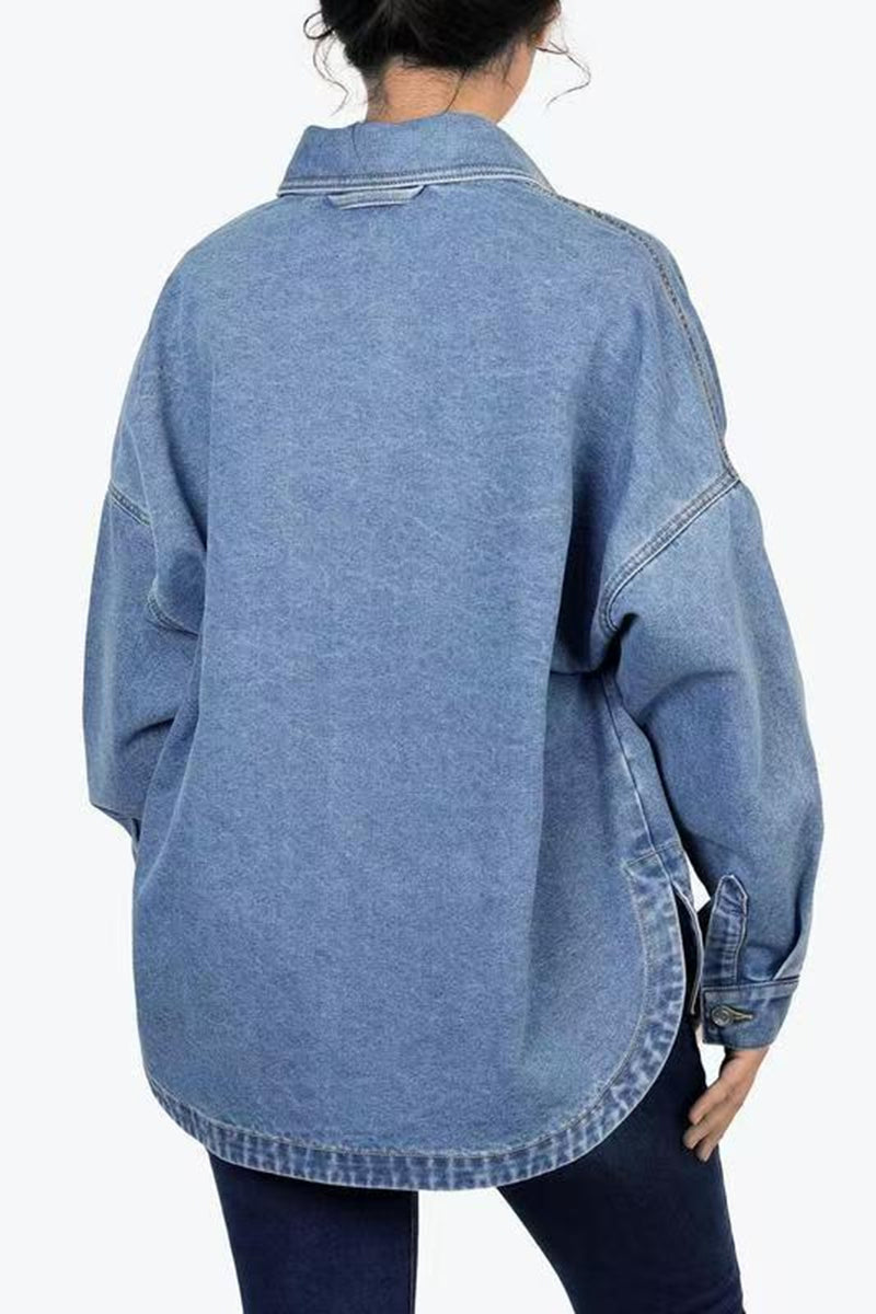 Classic Denim Jacket with Button Closure