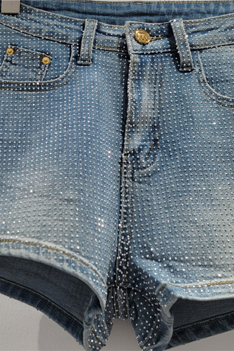 Studded Denim Shorts