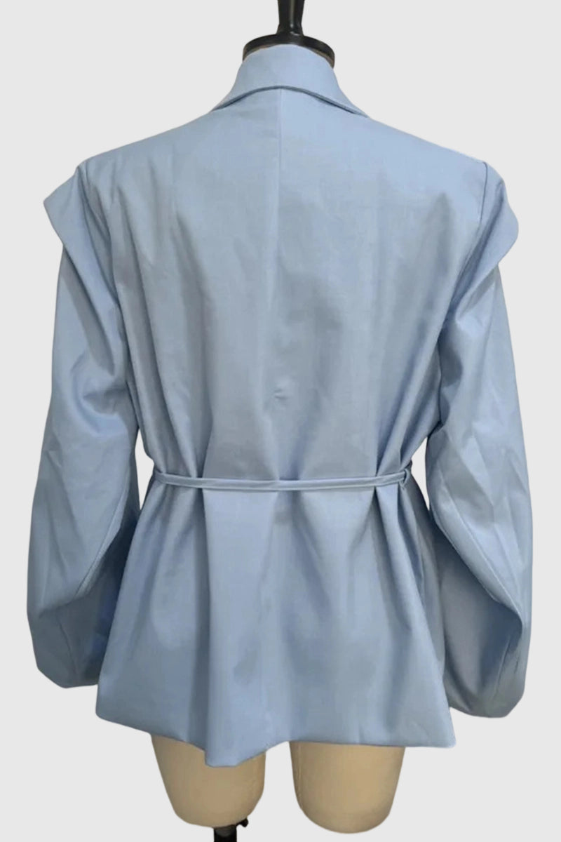Elegant Belted Blazer Jacket