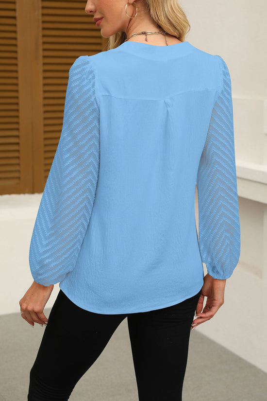 Elegant V-Neck Long Sleeve Blouse