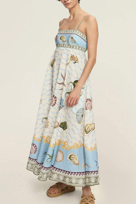 Colorful Pattern Sleeveless Maxi Dress