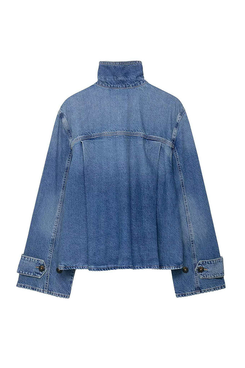 High Collar Denim Jacket