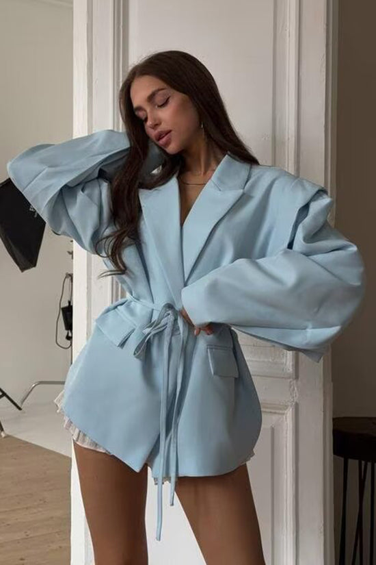Elegant Belted Blazer Jacket