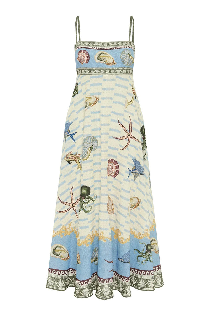 Colorful Pattern Sleeveless Maxi Dress
