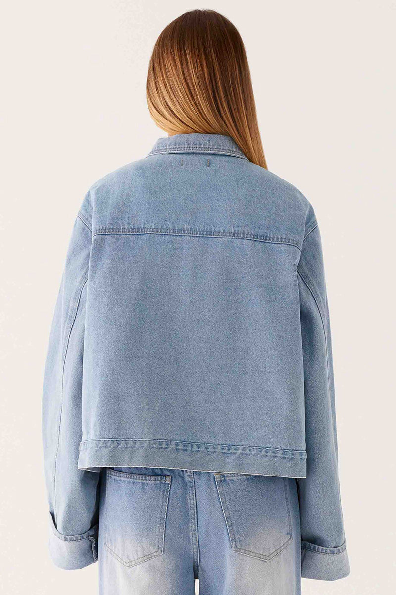 Classic Denim Jacket with Button-Down Front