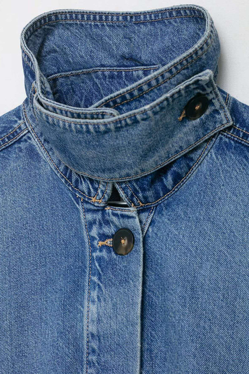 High Collar Denim Jacket