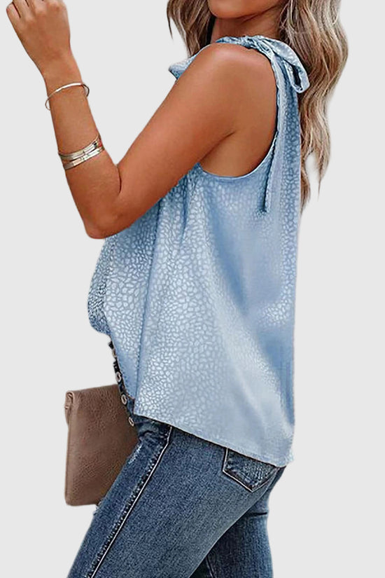 Chic Sleeveless Bow Tie Halter Top