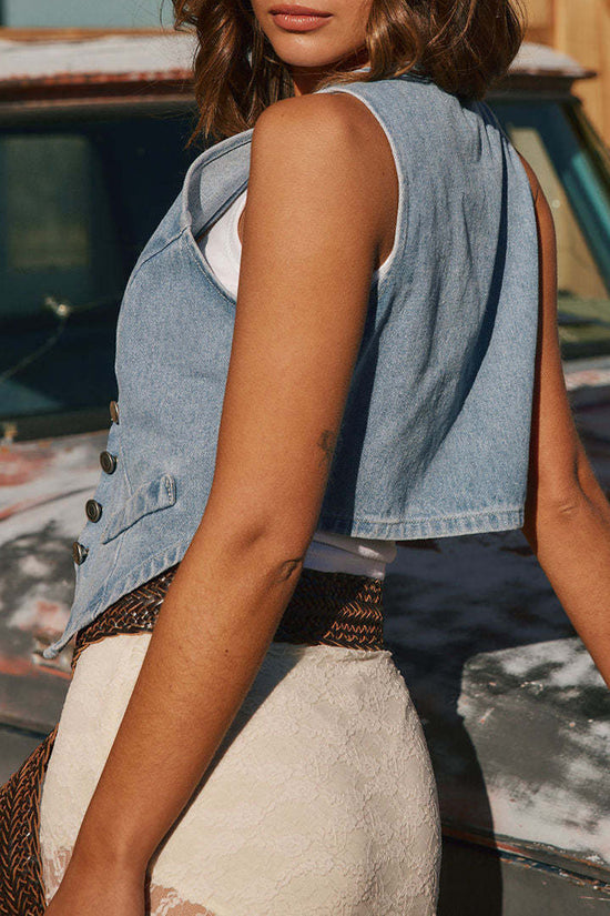 Vintage Denim Button Vest