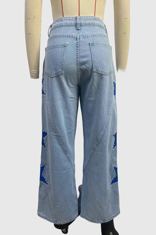 Star-Embellished Straight Jeans
