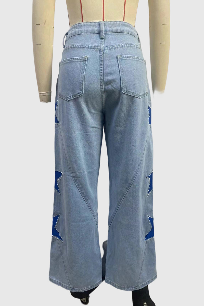 Star-Embellished Straight Jeans