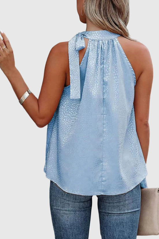 Chic Sleeveless Bow Tie Halter Top