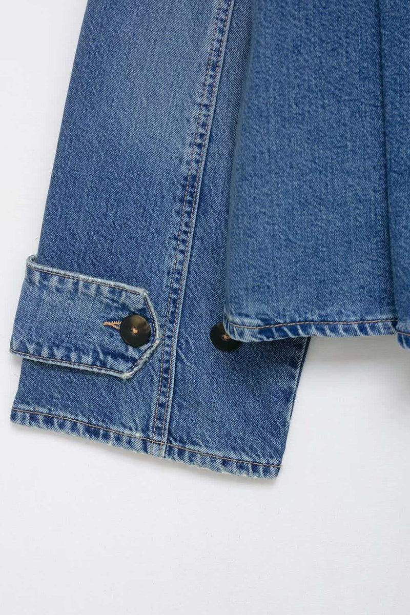 High Collar Denim Jacket