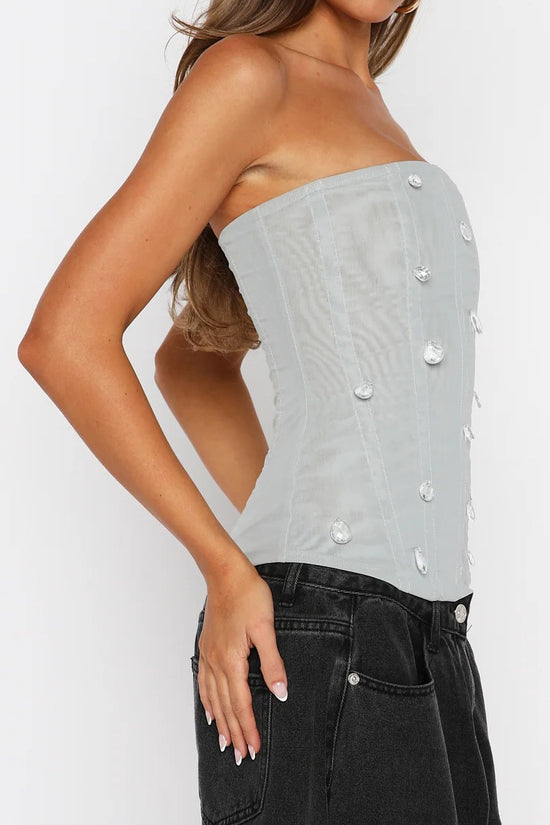 Strapless Embellished Corset Top