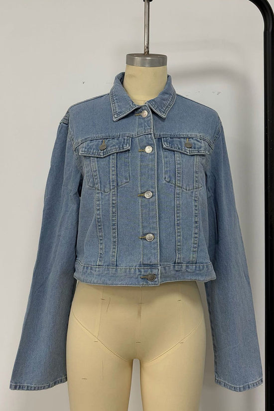 Classic Denim Jacket with Button-Down Front